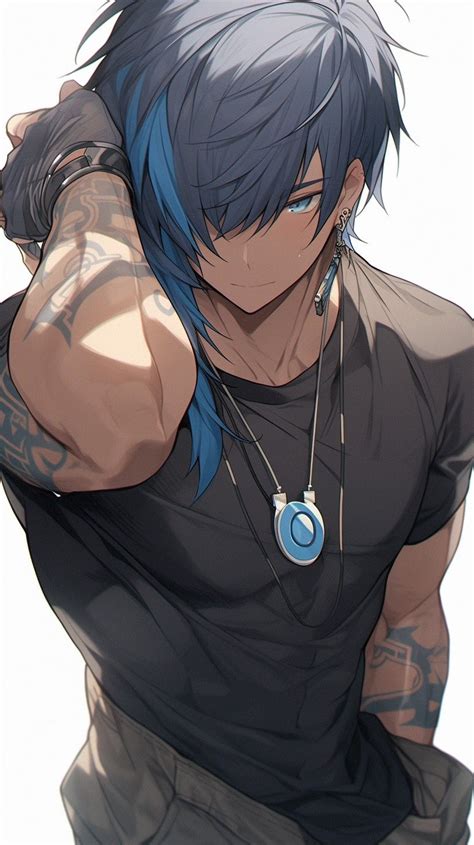 Blue Hair Anime Boy, Dark Anime Guys, Cool Anime Guys, Handsome Anime Guys, Fantasy Character ...