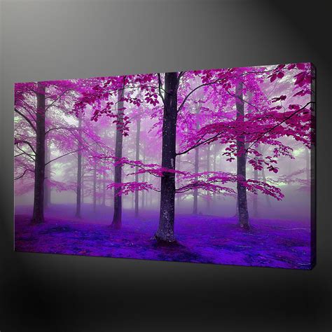 FOREST FOG PREMIUM MODERN CANVAS PICTURE WALL ART MODERN DESIGN BOX ...