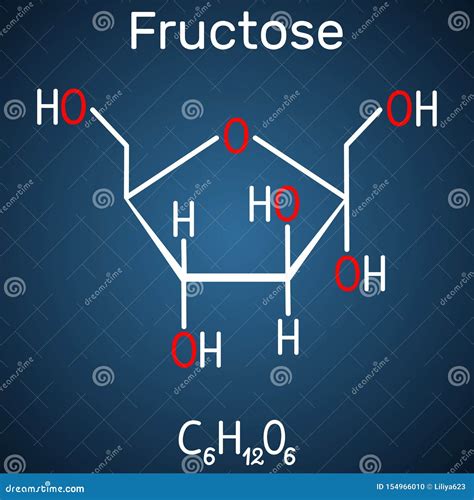 Fructose, Alpha-D-fructofuranose Molecule. Cyclic Form Stock Vector - Illustration of fruit ...