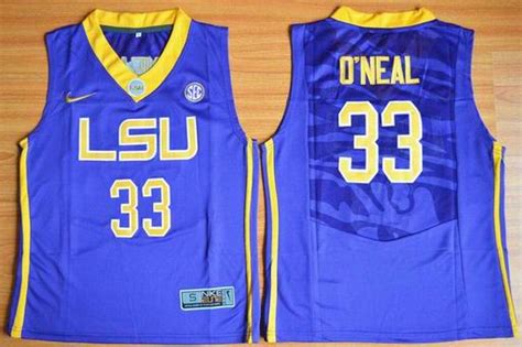 Youth LSU Tigers #33 Shaquille O'Neal NCAA Basketball Elite Jersey Purple