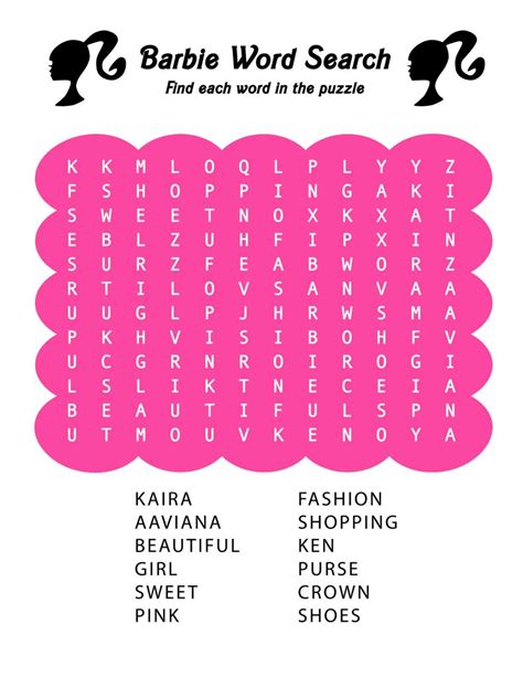 Barbie Letters Printable Printable Word Searches | Images and Photos finder