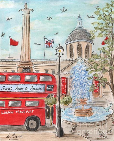 London Child's Art Trafalgar Square Art Print by Debbie Cerone | London wall art, London art ...