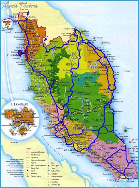 Malaysia Map Tourist Attractions - TravelsFinders.Com