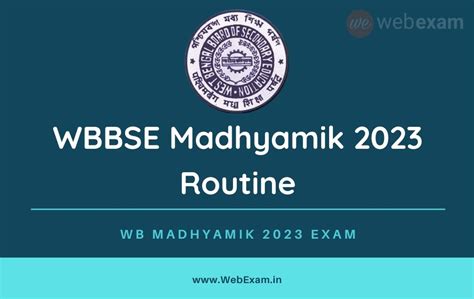 WBBSE Madhyamik Routine 2023: Download West Bengal 10th Exam Routine