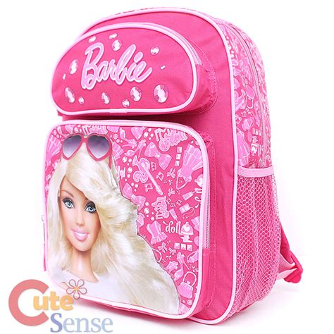 Barbie School Backpack 14" Medium Size Pink Jewels Book Bag | eBay