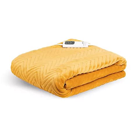 Dreamland Herringbone Mustard Heated Throw | Lakeland