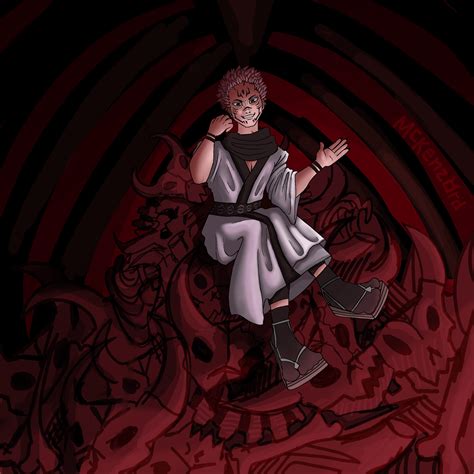 Sukuna Sitting Upon His Bone Throne (Jujutsu Kaisen) : r/fanart