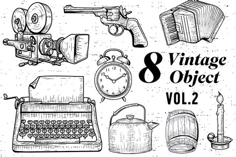 8 Vintage Object Vol.2 Graphic by storictype · Creative Fabrica