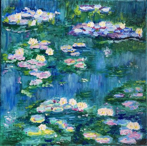 Monet`s water lilies by Hajnalka Fellmann (2022) : Painting Acrylic, Oil on Canvas - SINGULART