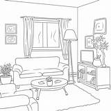 Living Room Coloring Page sketch template