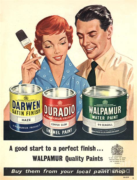 Walpamur 1950s Uk Painting Paint Drawing by The Advertising Archives