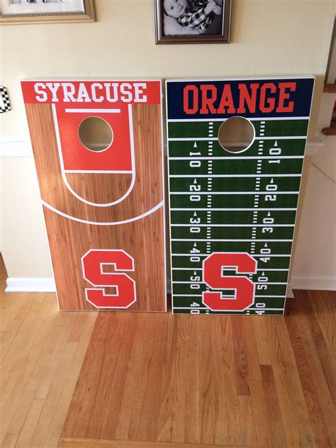 Syracuse football and basketball cornhole boards. www.danscustomgames.com | Cornhole boards ...