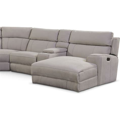 Newport 6-Piece Dual-Power Reclining Sectional with Chaise and 2 ...