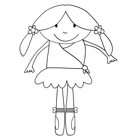 Ballerina Kids Coloring Page Free Stock Photo - Public Domain Pictures