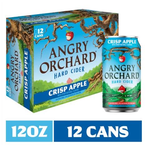 Angry Orchard Crisp Apple Hard Cider Beer, 12 cans / 12 fl oz - Pick ‘n ...