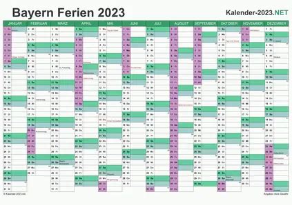 FERIEN Bayern 2023 - Ferienkalender & Übersicht