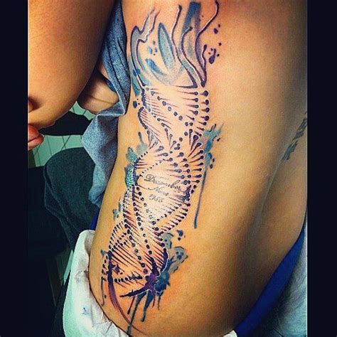 Man's art work on me. Double helix dna with my mom's bday Tree Of Life ...