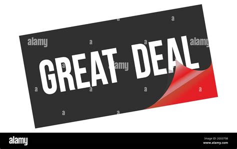 GREAT DEAL text written on black red sticker stamp Stock Photo - Alamy