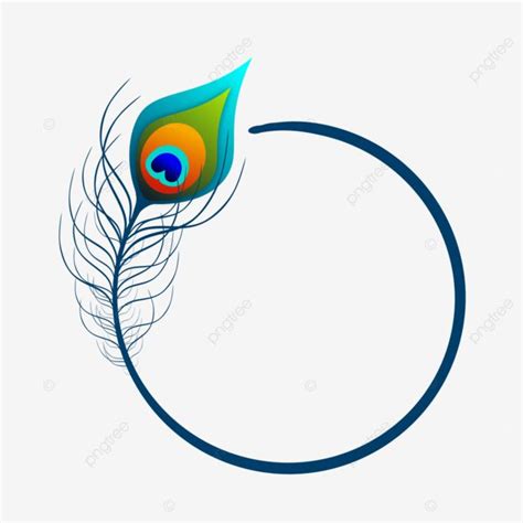 Peacock Feather Circle Mor Pankh Vector