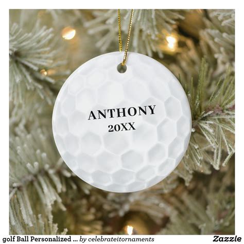 golf Ball Personalized Christmas Ceramic Ornament | Zazzle.com | Ceramic ornaments, Personalized ...