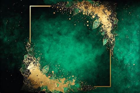 Premium Photo | Luxury emerald with gold glitter and water abstract colors