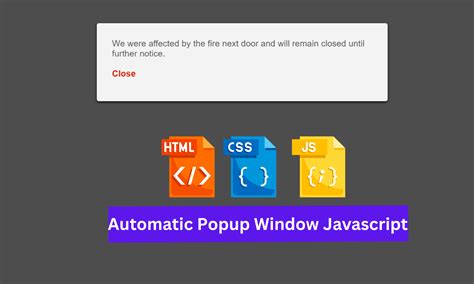 Automatic Popup Window using HTML & JavaScript Code