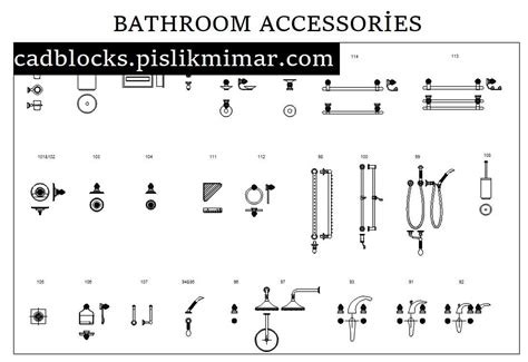 Bathroom Accessories DWG ⏬ in AutoCAD Free Download (418,80 KB)
