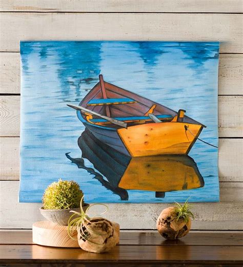 Hanging Rowboat Canvas Painting in Framed Wall Art | Nautical wall art, Painting, Canvas painting