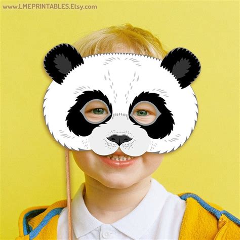 Panda Bear Printable Mask Halloween Costume Party Bears - Etsy