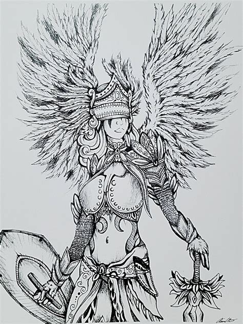 Norse Valkyrie Drawing