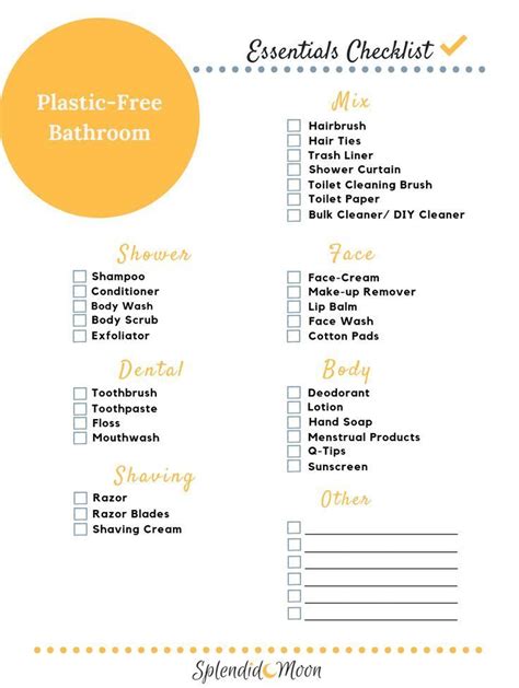 A Plastic Free Bathroom Essentials Checklist that will help you easily keep track of your ...