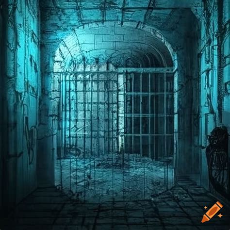 Illustration of tartarus prison with trapped titans