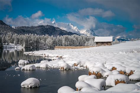 Rural landscape with River in Winter · Free Stock Photo