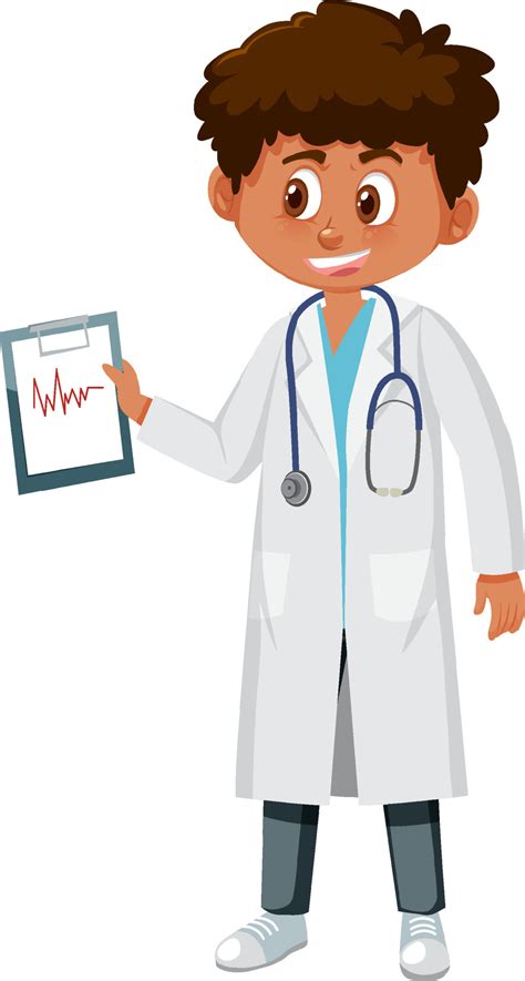 A male doctor cartoon character on white background 5186664 Vector Art at Vecteezy