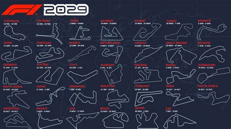 2029, 34 race calendar. Not stressful for the teams at all : r/formula1