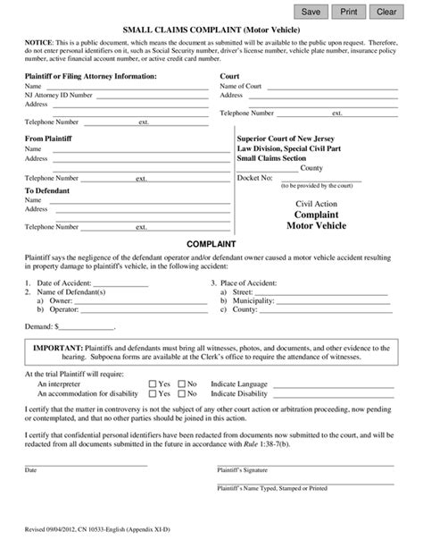 Nj Special Civil Part Forms Fill Online Printable Fillable Blank ...