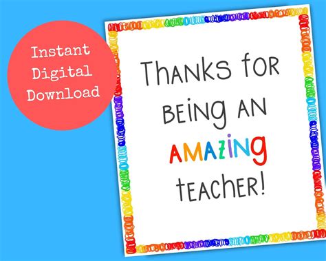 Teacher Appreciation Gift Tag Printable, Teacher Appreciation Week Thank You Tag, Teacher ...