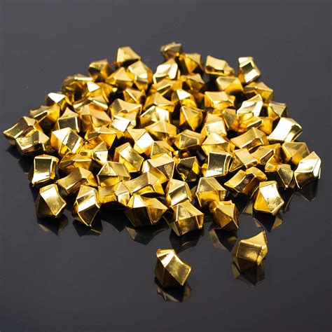 Buy DomeStar 150PCS Fake Gold Ice, Gold Acrylic Ice Fake Plastic Gold Nuggets Gold Rocks Gems ...