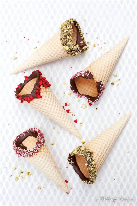 Chocolate Dipped Ice Cream Cones - Littlesugarsnaps