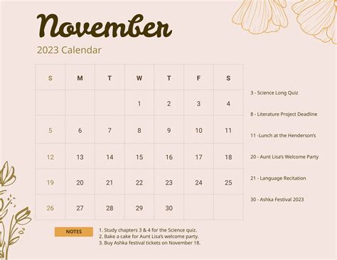 November 2023 Calendar Excel Template - Get Calendar 2023 Update