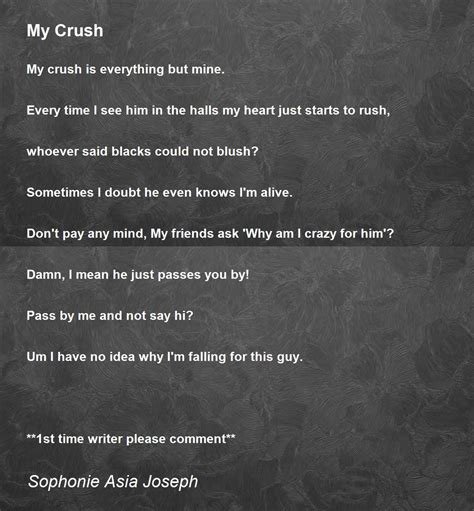 My Crush - My Crush Poem by Sophonie Asia Joseph