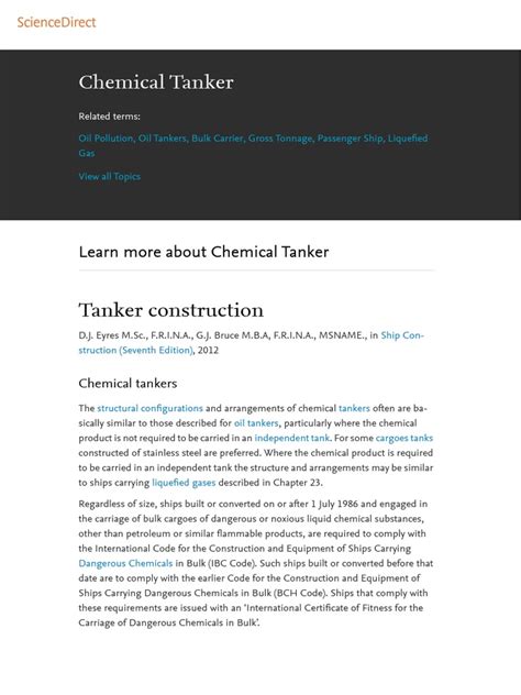 Chemical Tanker Design | PDF | Ships | Oil Tanker