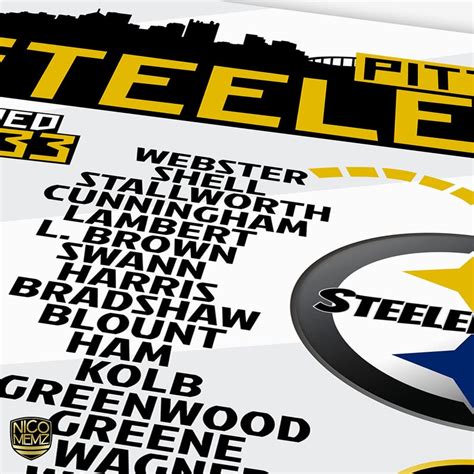 Pittsburgh Steelers History Timeline Poster bradshaw - Etsy