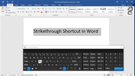 Microsoft word strikethrough shortcut key - plesan