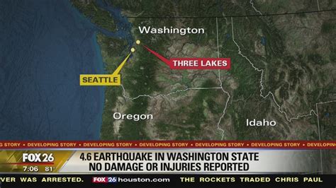 Washington state rattled by 4.6 magnitude earthquake