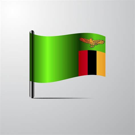 Zambia waving Shiny Flag design vector 14278066 Vector Art at Vecteezy