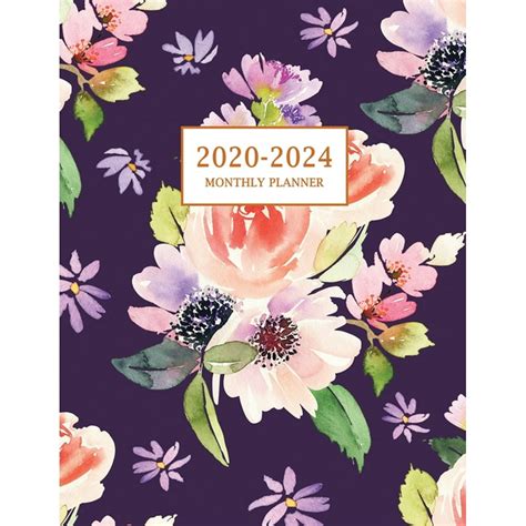 2020-2024 Monthly Planner : Large Five Year Planner with Floral Cover (Volume 4) (Paperback ...