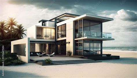 Small luxury modern beach house. Beach house. Modern architecture ...