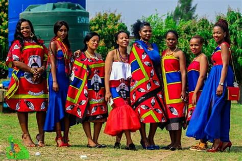 Clipkulture | Eswatini Ladies In Red Emahiya Inspired Traditional Outfits For Lobola Celebration