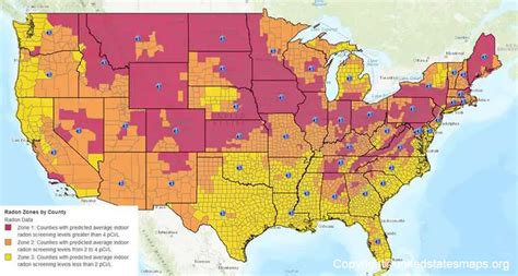 Radon Map of the USA - United States Maps